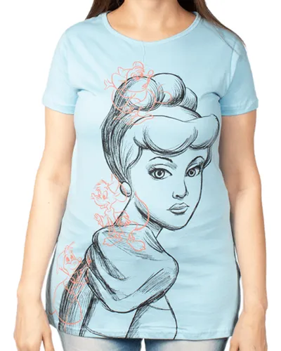 Camiseta Piticas Babylook Long Cinderela Princesas Disney
