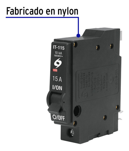 Interruptor Monofásico 15a, Universal Para Centros De Carga.