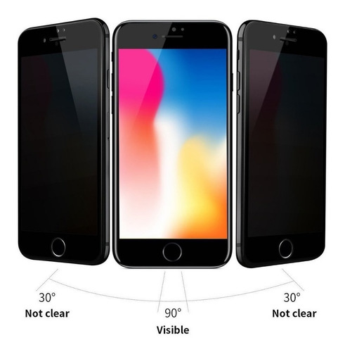 Vidrio Templado Antiespia iPhone 7/8 Plus 9d Curvo Negro