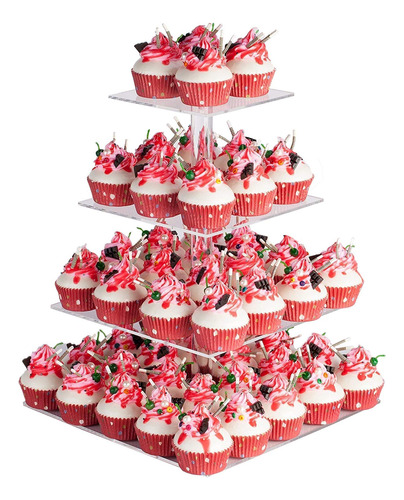 Soporte Cuadrado Para Cupcakes De 4 Niveles