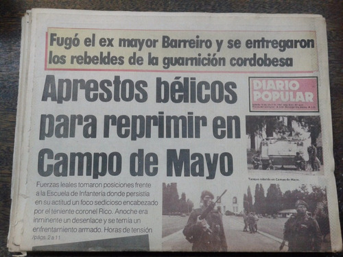 Diario Popular * 18 De Abril 1987 *