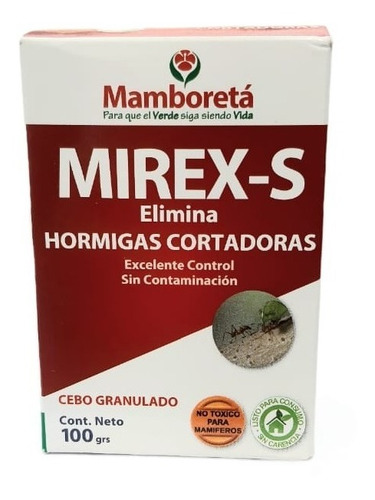 Imagen 1 de 7 de Mamboretá Insecticida Mirex-s Hormigas Cortadoras 100 Grs