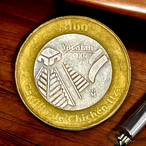 Moneda Bimetálica 100 Pesos Estado D Yucatan Fase 2 Año 2007 (Usado)