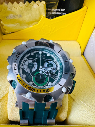 Reloj Invicta Venom Plateado/verde Fullset Para Hombre