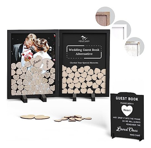 Glm Wedding Guest Book Alternative With Sign, 160 Heart...