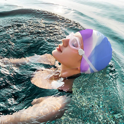 Vsidea Gorro De Natación De Silicona, 2 Pack Gorro De Nat...
