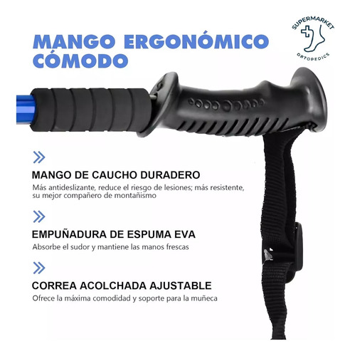 10 Piezas De Bastones Para Trekking Y Senderismo Ajustables