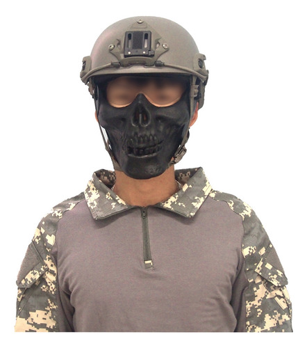 Máscara Táctica De Media Cara Protectora Para Calaveras, Tpu