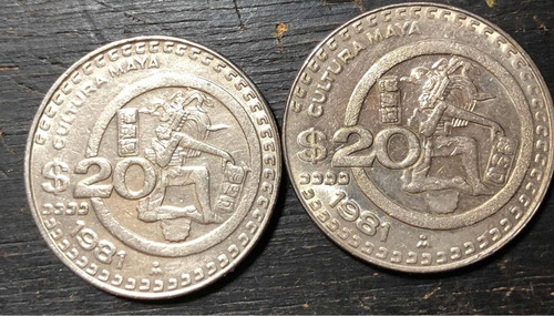 Moneda 20 Pesos Cultura Maya 1981