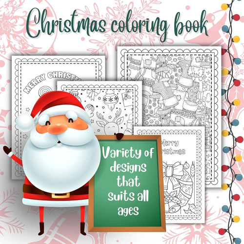 Libro Para Colorear 18 Piezas Multiplicada De Navidad Para N