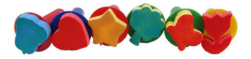 6 Peças Pintam Esponjas Para Crianças, Carimbos De Pintura