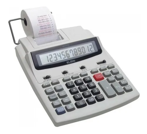 Calculadora De Mesa Elgin Mr 6125 Com Bobina 12 Dígitos