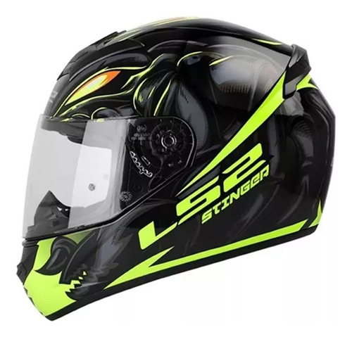 Casco Ls2 Rookie Stinger Negro Amarillo Fluo  Ff352