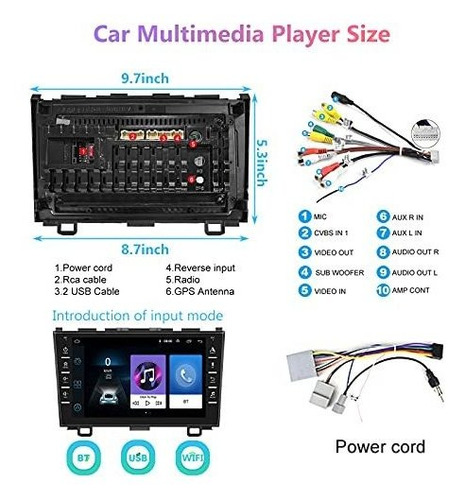 Estereo Vehiculo Doble Din Android 8 Para Honda Crv Hd