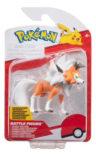 Figura De Batalla Lycanroc 8 Cm Pokémon
