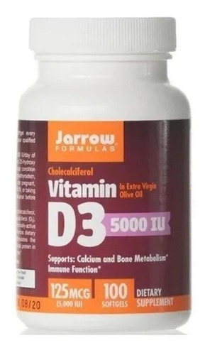 Vitamina D3 5.000ui 100 Softgels Jarrow Formulas