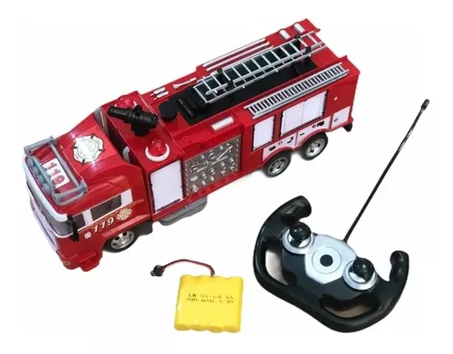 Caminhão de Brinquedo Bombeiros Controle Remoto com 6 Funções +