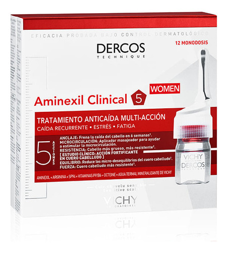 Tratamiento Dercos Aminexil Pro Mujer 12 Ampollas X 6ml