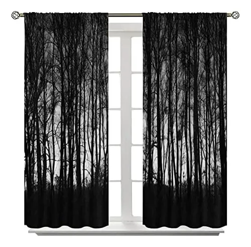 Cortinas Opacas Góticas, Árboles Del Bosque Gótico A Través