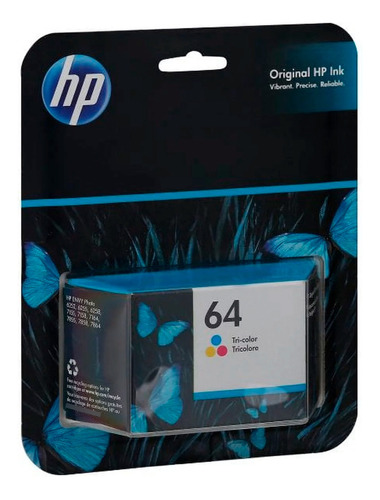 Cartucho Hp 64 Tricolor Sello Garantia Original