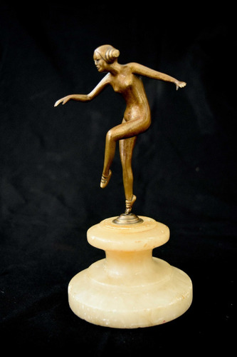 Escultura Art Deco Anos 30/40 Em Bronze Figurando Bailarina