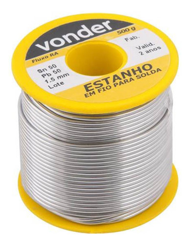 Solda Estanho 0,5kg 50x50 1,5mm Amarelo Worker/vonder