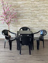 Comprar Conjunto 20 Mesas  80 Cadeiras Poltrona Preto Fosco Atacado 