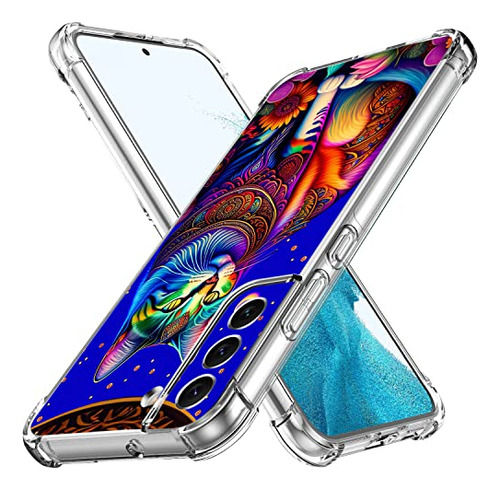 Funda Para Galaxy S21 Fe 5g Colorful Floral Gato Mandala Pie