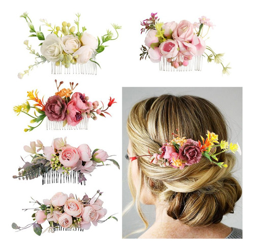 Accesorios Para El Cabello De Novia, Peine Con Flores, Crist