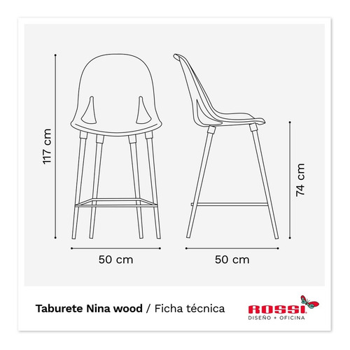 Imagen 8 de 8 de Banqueta Nina Wood Diseño Premium Tapizada Rossi