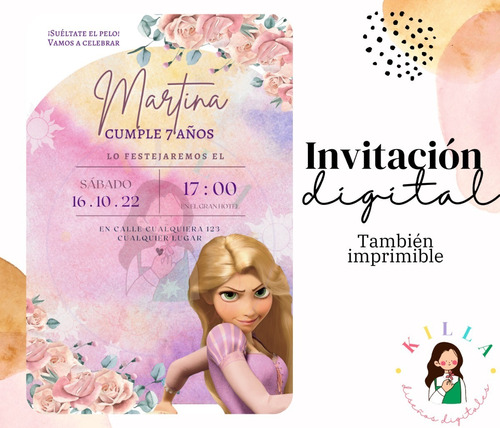 Invitación Digital Personalizada Para Whatsapp Rapunzel