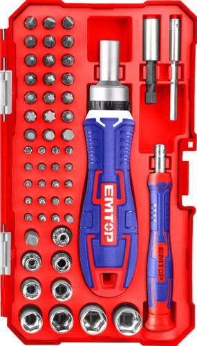 Set Juego Puntas Magneticas 1/4 PuLG Tubos Crique Emtop 55pz