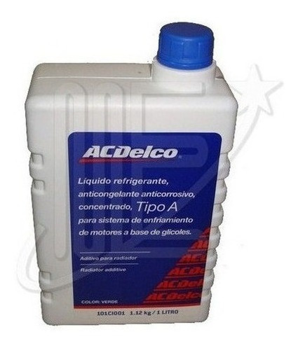 Liquido Refrigerante Chevrolet Acdelco X 1litro -101ci001