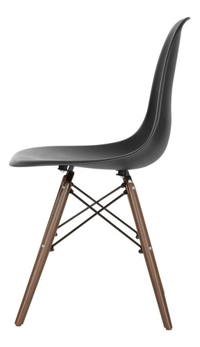 Set De 4 Sillas Eames Para Comedor Con Base Color Nogal
