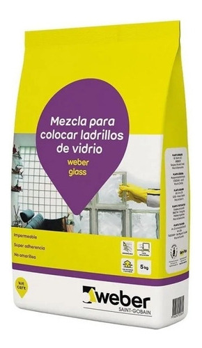 Mezcla Para Colocar Ladrillos De Vidrio Weber Glass 5 Kg Mm