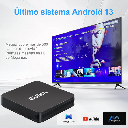 Caja De Tv Replicator Multimedia Android 10 8g Y Caja De Tv Negro Estándar