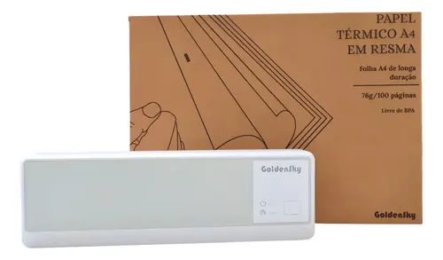 Impressora A4 Bobina Bluetooth Portátil Printer P83c Cor Creme Com 1 Bloco