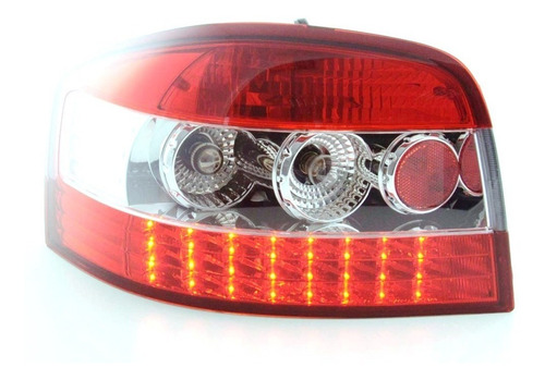 Lanterna Led Esportiva Audi A3 2007 A 2012 Cristal Red