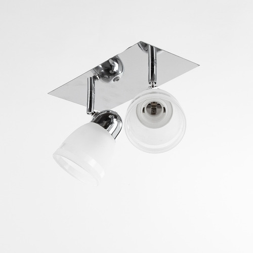 Imagen 5 de 9 de Aplique Pared / Techo Spot 2 Luces Cromo / Acero Inoxidable