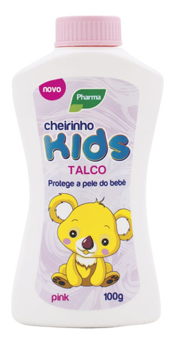 Talco Para Criança Cheirinho Kids Frasco Rosa Pharma