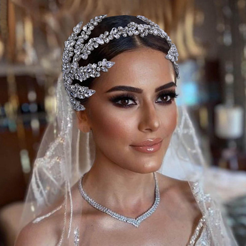 Diadema De Boda Con Diamantes De Imitación Plateada Para