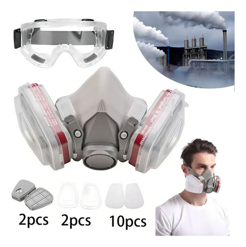 Mashem Máscara Protectiva Respiratoria Silicona Y Plástico