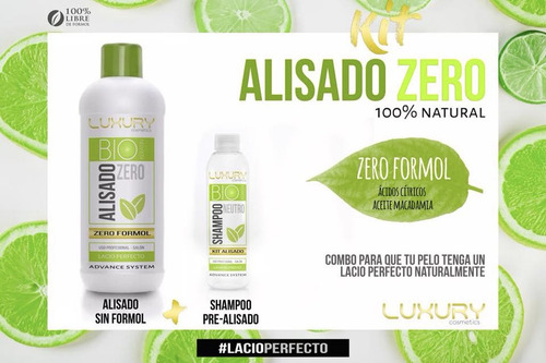 Alisado Zero Formol 1 Litro + Neutro Shampoo Envios Pais