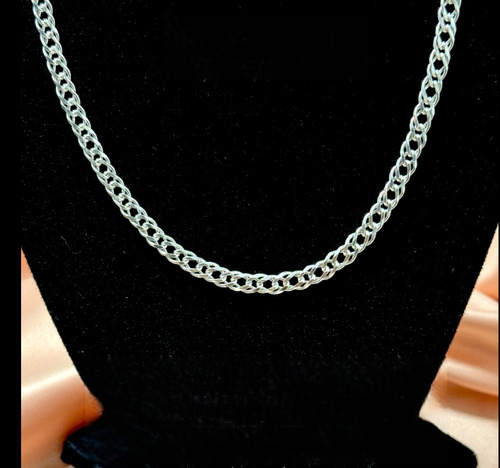 Cadena Collar Plata Fina 925 Tejido Chino 50cm Unisex Plata