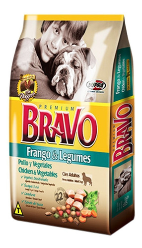 Comida Perro Adulto Bravo Pollo Y Veg 1 Kg / Mundo Mascota