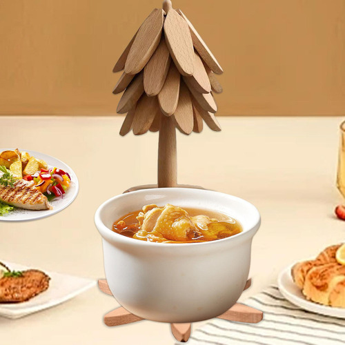 Almohadilla Aislante De Madera Maciza, Almohadilla De Mesa,