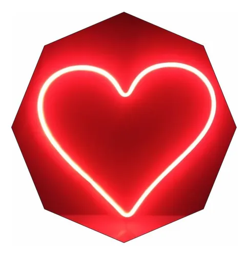 comprar Cartel Corazón 28x29 Cm En Neón Led \u002F Deco \u002F Luminoso