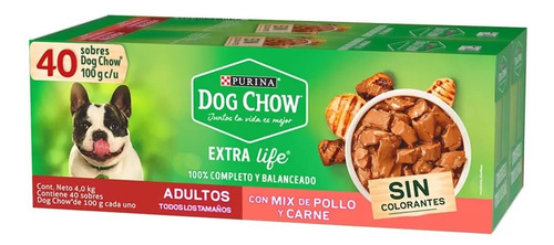 40 Sobres De Comida Pollo Y Carne Purina Dog Chow 668408 Ctc