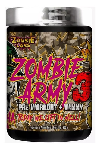 Zombie Labs Zombie Army 3 30 Servicios Pre Entreno + Winny Sabor gummy bullets