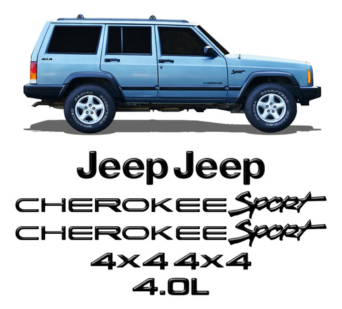 Adesivos Resinados Jeep Cherokee 4x4 4.0l Sport 96/2001